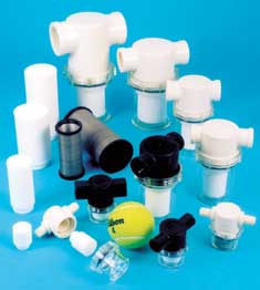 a range of plastic inline vacuum filters