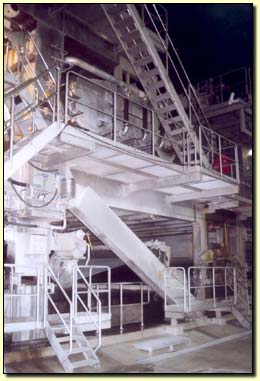 The pulp machine features special braces because of the mill's location in an earthquake zone